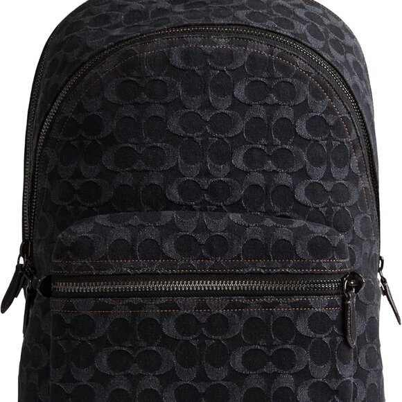NWT COACH Charter Backpack (Black Denim) - Picture 1 of 12